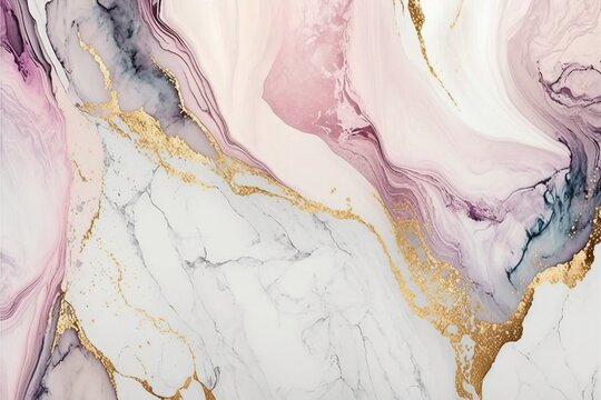 Marble texture watercolor. Generative AI © hellozeto studio