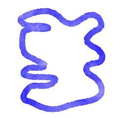 Blue Watercolor Lines Abstract Shapes 