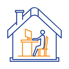 office, man, chair, table, computer, office stuff work place icon
