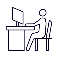 office, table, man, computer, office stuff working table icon
