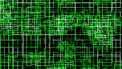 green web matrix strings connecting lines on abstract background with 3D rendering for web, computer and coding concepts