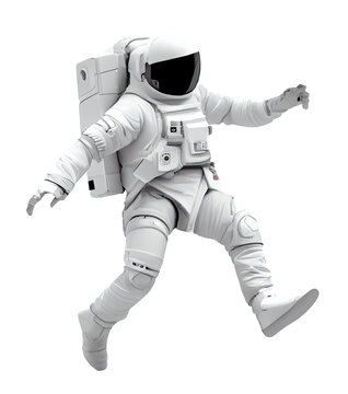 Astronaut spaceman illustration space station in outer space. Transparent Astronauts wear full spacesuits for space operations. Generative AI.
