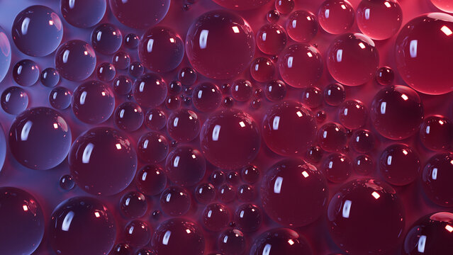 Maroon and Blue Liquid Drops Background.