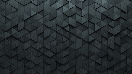 Futuristic Tiles arranged to create a Concrete wall. Polished, Triangular Background formed from 3D blocks. 3D Render