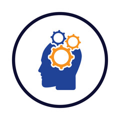 man, head, gear, setting, human management icon