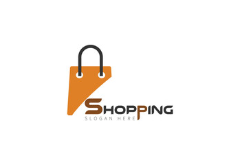 Shop center logo template design vector. shopping logo design.