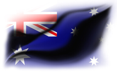 White background with torn Australia flag. 3d illustration