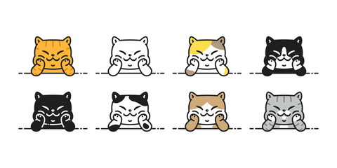 cat vector calico kitten icon sitting logo pet smiling breed symbol cartoon character doodle design animal illustration isolated