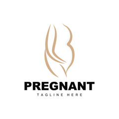 Pregnant Logo, Mom And Baby Health Care Design, Pregnant And Baby Medicine Brand Icon Vector