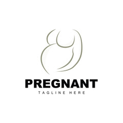 Pregnant Logo, Mom And Baby Health Care Design, Pregnant And Baby Medicine Brand Icon Vector
