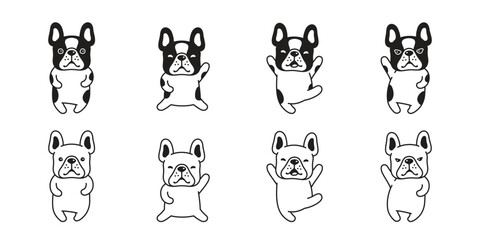 dog vector french bulldog icon happy puppy pet character cartoon symbol tattoo stamp scarf illustration design isolated