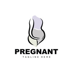 Pregnant Logo, Mom And Baby Health Care Design, Pregnant And Baby Medicine Brand Icon Vector