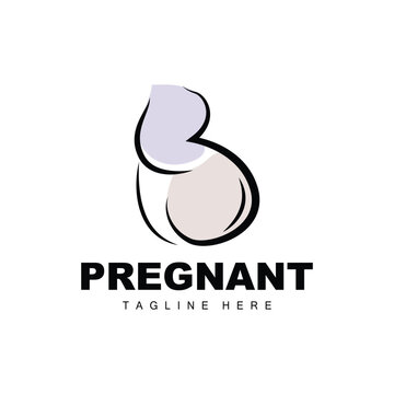 Pregnant Logo, Mom And Baby Health Care Design, Pregnant And Baby Medicine Brand Icon Vector