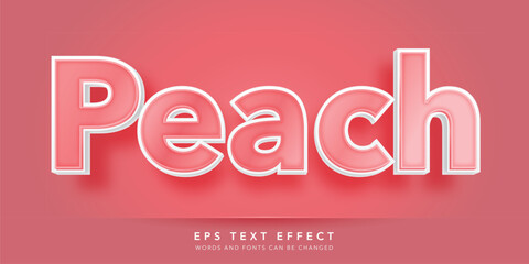 peach 3d editable text effect