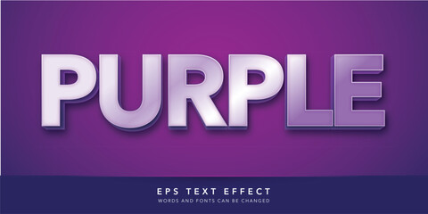 purple 3d editable text effect