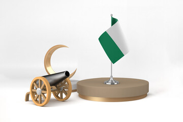 Ramadan Nigeria With Cannon and Crescent 3D Rendering