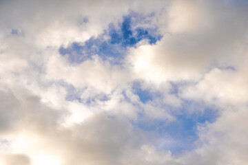 clouds and blue sunny sky,  white clouds over blue sky, Aerial view,  nature blue sky white cleat...