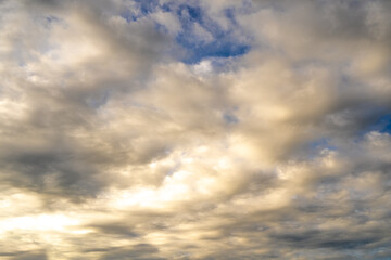 clouds and blue sunny sky,  white clouds over blue sky, Aerial view,  nature blue sky white cleat weather.