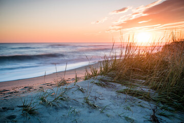 Beach scenery at sunset, Nantucket, Massachusetts, USA