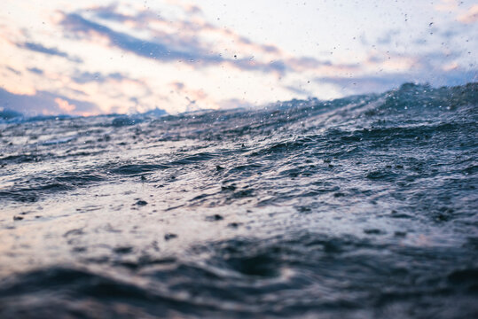 Surface of&Acirc;&nbsp;Atlantic Ocean&Acirc;&nbsp;at dusk, Narragansett, Rhode Island, USA