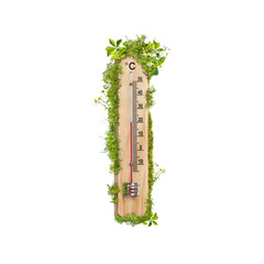 Spring time - thermometer with flowers and leaves showing 20°C