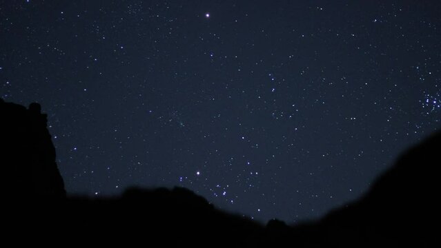 Time Lapse of stars over Giants Causeway in Northern Ireland