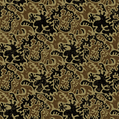 Abstract camouflage mimetic wallpaper vector seamless pattern grunge effect in separate layer
