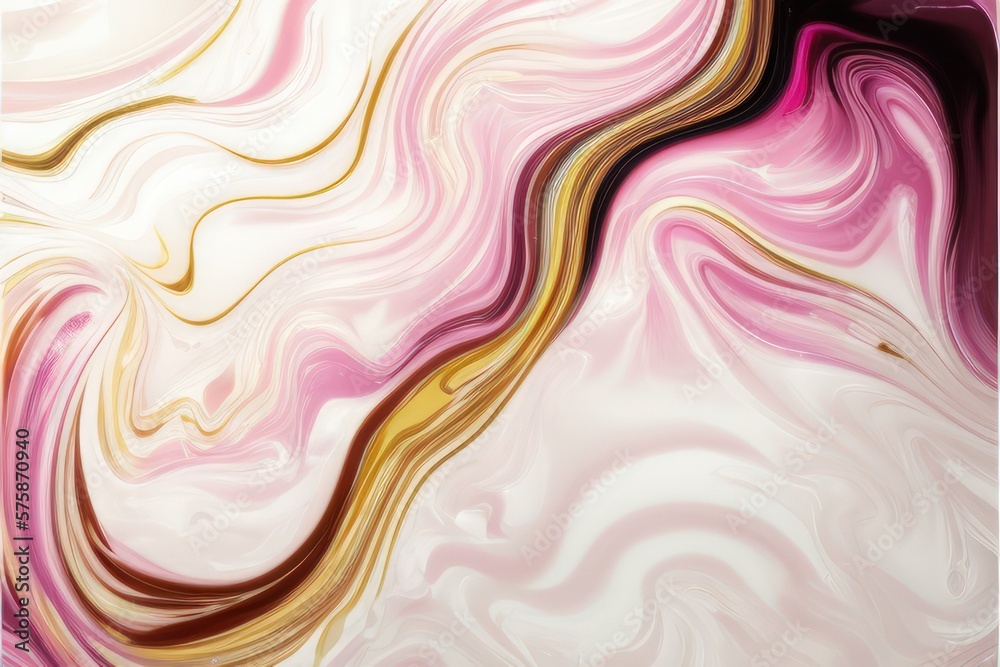 Wall mural abstract background with gold and pink waves created with generative ai