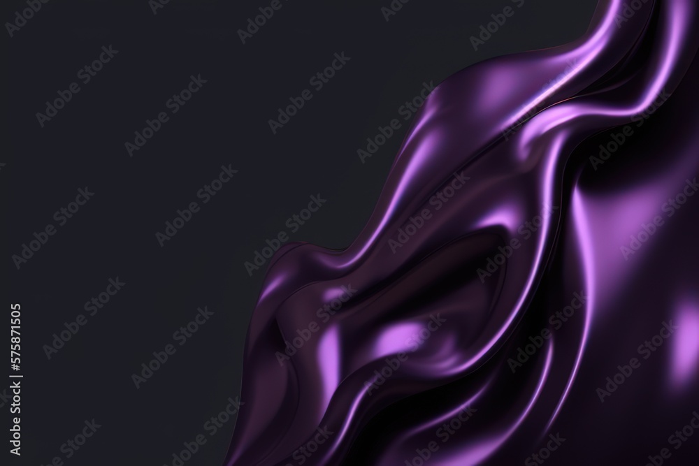 Wall mural 3d render purple wavy background created with generative ai