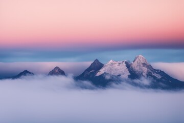 Plakat sunrise over the mountains created with generative AI