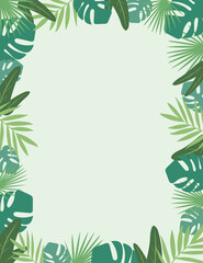 Beautiful background pattern illustration with green plants. Wallpaper banner flyer template poster event label backdrop modern vector design holiday 