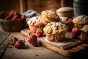 Strawberry muffins, generative ai