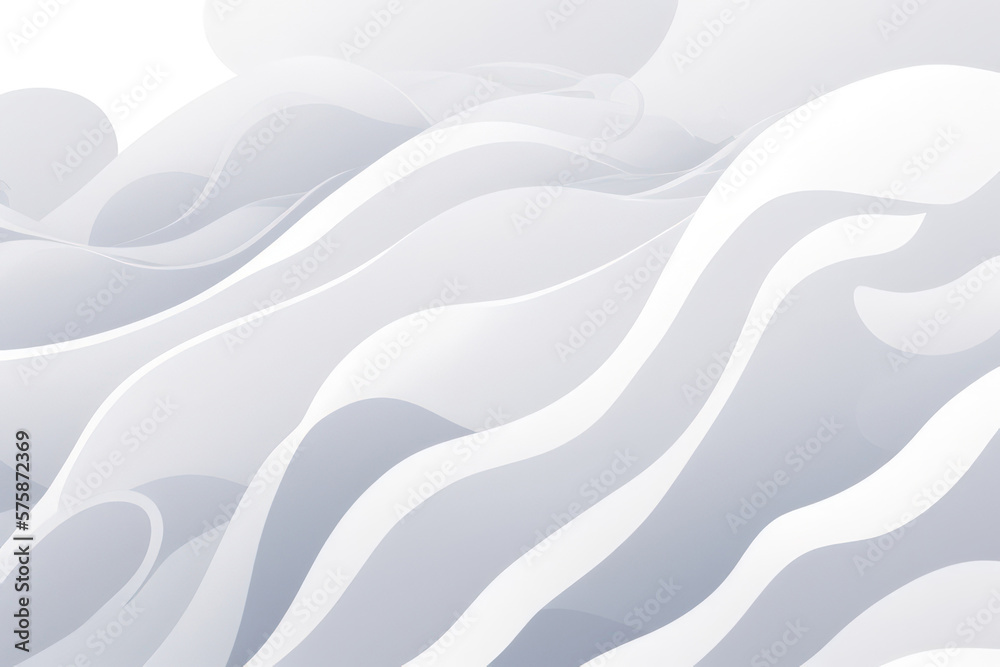 Wall mural white abstract wavy background created with generative ai