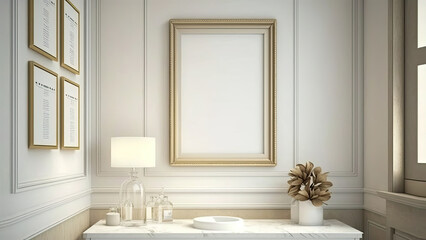 Golden photo frame with an image placeholder.
