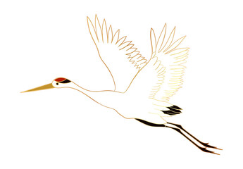 Luxury oriental crane bird