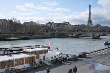 Photo of Seine river in Paris near Port de la Conférence, France