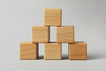Wooden cubes, blank wooden cubes for different concepts