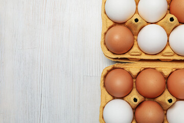 Concept of meal for breakfast, eggs, space for text