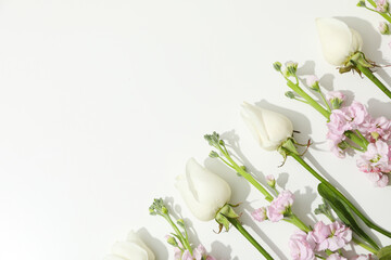 Concept of greeting, 8 march, Women's day, space for text