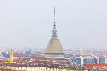 Deurstickers Mole Antonelliana in Turin Italy . Famous Italian architecture © russieseo
