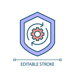 System security RGB color icon. Recurring process. Recovery service. Continuous work. Operation management. Isolated vector illustration. Simple filled line drawing. Editable stroke
