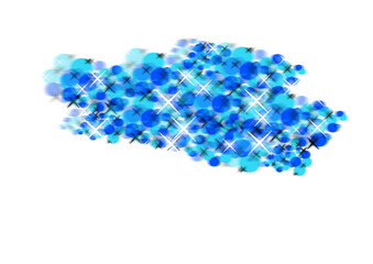 Color shine, diamond and star burst with sparkle, glow and glitter. A bright flare and light of blue, geometric and gemstone or abstract art isolated on a transparent and png background