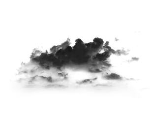 Black smoke cloud, fog or smokey flare and realistic vector of steam or gas, mist explosion with a powder spray and a design element texture isolated on a transparent and png background