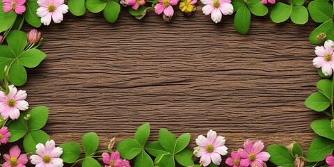 Obraz na płótnie Canvas Banner frame background with beautiful. background for design. Colorful background with tropical plants. Place for your text space. Generate AI