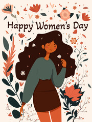 Flat design.March 8, women, international women's day
