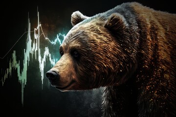 A bear, Bear Market Trading and Stock Exchange Concept. Crypto Market. Generative AI Technology