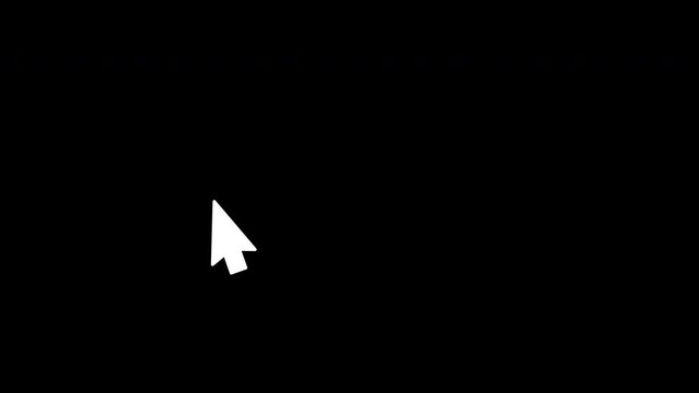Animated arrow mouse cursor on black background, with click and accent