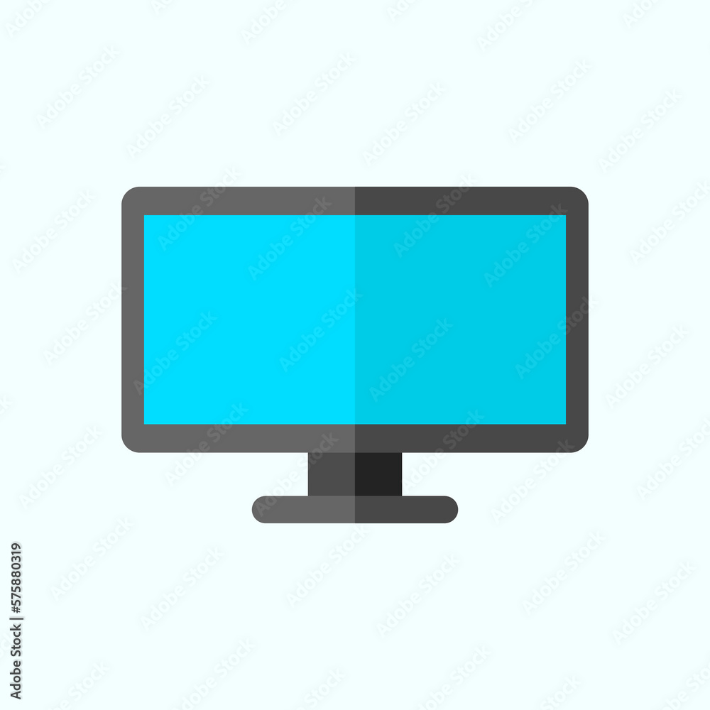 Wall mural flat computer monitor screen isolated vector icon illustration