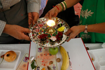 Jalaram Prathna hindu temple, Leicester. Diwali puja for business people. United kingdom.