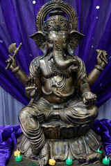 Fototapeta na wymiar Shree Ram Mandir, Leicester. Ganesh murthi. United kingdom.